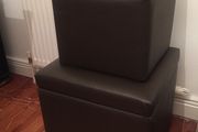 storage boxes and two seats