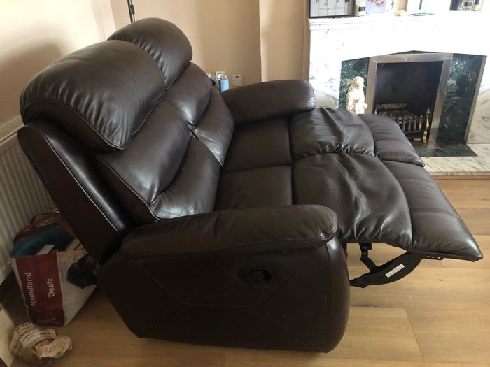 Two Seater Leather Recliner Sofa