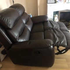 Two Seater Leather Recliner Sofa