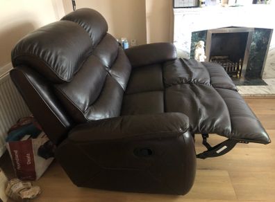 Two Seater Leather Recliner Sofa