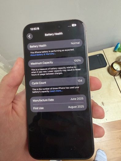 IPhone 16 pro max 256 gb unlocked,100% battery health comes with the box and the charger.