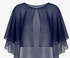 Navy chiffon cape