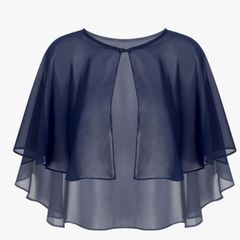 Navy chiffon cape