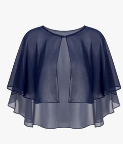 Navy chiffon cape