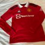 2022 2023 Manchester United Man Utd Red genuine Long Sleeve Home Shirt CASEMIRO 18 Junior Image 4