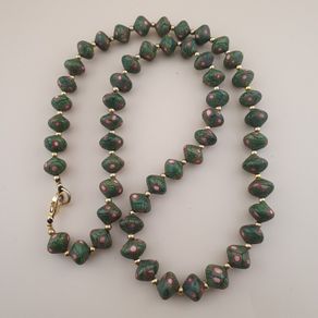 Vintage Venetian Gabri style Gabri Eyes Glass Beads Necklace 22 inches