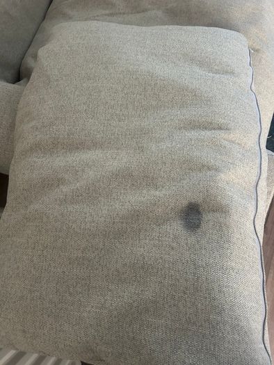 Cream sofa & ottoman