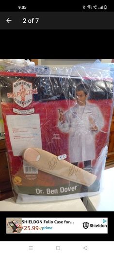 Dr Ben adult costume size medium new in packaging
