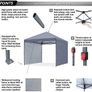3x3M Pop up Gazebo With Two Side Panels Upgraded Roller Bag, 4 Weight Bags, Stakes and Ropes (Grey) Image 5