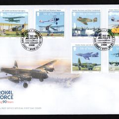 2008 Isle of Man 90th Anniversary of The Royal Air Force Commemorative Stamps First Day Cover (FDC)