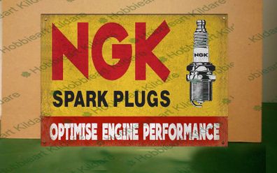 NGK spark plug reproduction advert tin sign