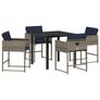 Garden Dining Set with Cushion Folding 5 pcs Grey Poly rattan Image 5