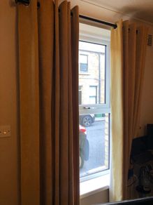 90 x 90 mustard curtains