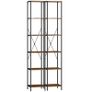 2-Pack 6-Tier Bookshelf, Steel Frame, for Living Room, Office, Bedroom, Rustic Brown Image 5