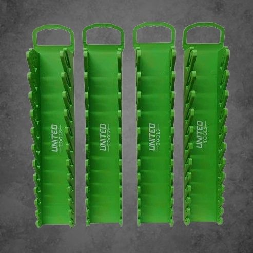 United Tools 4 Piece Magnetic Spanner Organiser Wrench Holder Rack Set