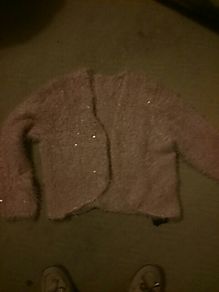 BNWT Soft Pink Sequined Eyelash Cardigan size 33-34