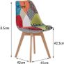 Set of 4 Patchwork Dining Chairs  Beech Wood Legs Image 2