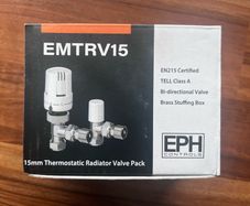 EPH EMTRV15 Angled Thermostatic Radiator Valve & Lockshield Pack 15mm