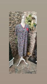 Vintage 80s Tunic dress monochrome with multicoloured print and red trim detail uk 14
