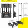 Folding Hand Truck, Portable Heavy Duty Dolly Cart, 3.2KG Lightweight Foldable Moving Trolley with 2 Elastic Ropes, 6 Wheels Design with Wheel Brake for Travel, Moving & Storage Image 5