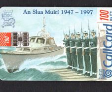 1997 Ireland 100 unit 50th Anniversary (1947-1997) of An Slua Muiri (the name given to the Irish Reserve Naval Force prior to 2005) (Schlumberger SC7) Call Card Used
