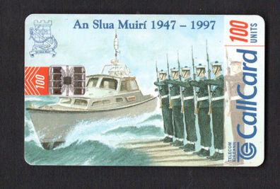1997 Ireland 100 unit 50th Anniversary (1947-1997) of An Slua Muiri (the name given to the Irish Reserve Naval Force prior to 2005) (Schlumberger SC7) Call Card Used