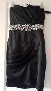 black dress with crystals rhinestones  size s new