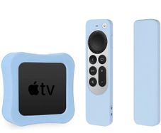 Apple TV 4K  case 2021 model TV 4K & Silicone Case for Siri Remote 2 Pack Protective Cover (Blue)