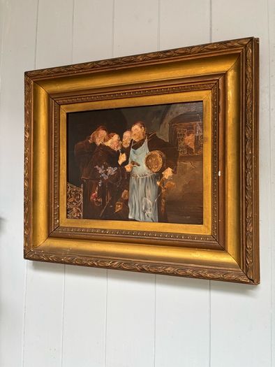 Painting oil on canvas Eduard Von Grutzner 1846-1925 unsigned Gold Gilt Frame