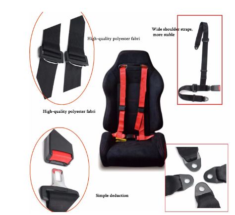 BRAND NEW Universal Racing Car Seat Belt Harness Adjustable (RED)