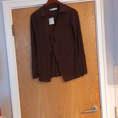Zara Brown Cardigan.  S.S -10-12.  B.N.W.T.