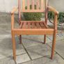 8 Solid Teak Garden Patio Chairs with Green Cushions 500euro Image 2