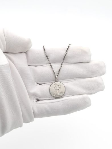 Vintage 925 Sterling Silver St Christopher Necklace