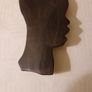 African carved black wood profile silhouette wall hanging Image 7
