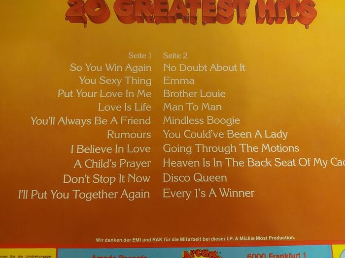 Hot Chocolate - 20 Greatest Hits - Vinyl Record + Hundreds More