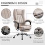 Office Chair Microfibre Desk Chair with Reclining Function Armrests Swivel Wheels Footrest Beige Image 5