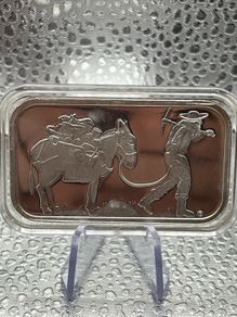 1oz Fine 999 Silver Bullion Prospector Bar.
