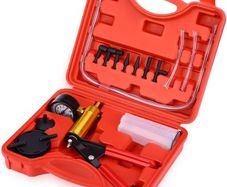 Brake Bleeding Kit, Hand Held Vacuum Pump Pressure Tester with Durable Gauge, Brake Fluid Bleeder Kit for Car Motorcycle Diagnosis