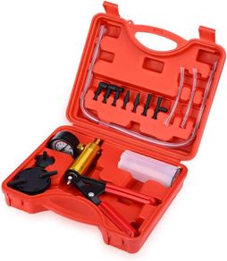 Brake Bleeding Kit, Hand Held Vacuum Pump Pressure Tester with Durable Gauge, Brake Fluid Bleeder Kit for Car Motorcycle Diagnosis