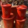 70s Tubberware Harvest Sunburst Orange nesting containers Image 8