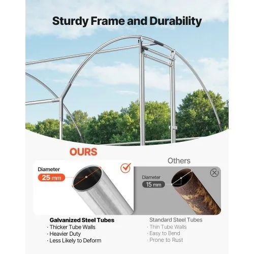 Large Metal Chicken Coop 3 x 3.97 x 2 m Walk-in Chicken Run House, Doom Roof Hen House Enclosure with Cover and Security Lock, Outdoor Duck Rabbit Cage Poultry Pen for Backyard, Farm, Yard Use