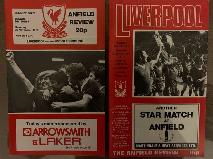 8 x Vintage Liverpool FC Match Day Programmes 1973-1978