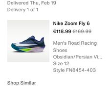 Brand new Nike Zoom Fly 6 shoes
