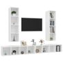 Wall-mounted TV Cabinets 4 pcs White Chipboard Image 3