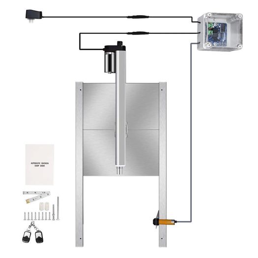 BRAND NEW EU Stock 110V-220V Automatic Chicken Coop Door Opener Kit with Infrared Sensor,Rainproof Outdoor Timer Controller Actuator Motor