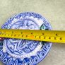 Vintage French Majolica Putti pottery plate, Barbotine, cherubs, musical, musicians, angles, pre loved, hanging, glass glazed, floral, round. --large plate  40.00 euro 27CM. diamter. -- small one 20.00 euro each . 14.5 CM. diamter    all set of 4 for  90. Image 5