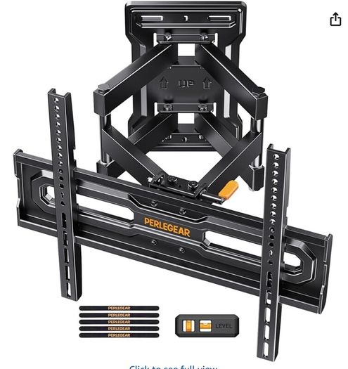 Perlegear full motion TV Wall + Sound bar Bracket for 26-65 inch TVs