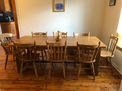Picture Idea: Solid Pitch Pine Dining Table Set Childrens Bench For Sale