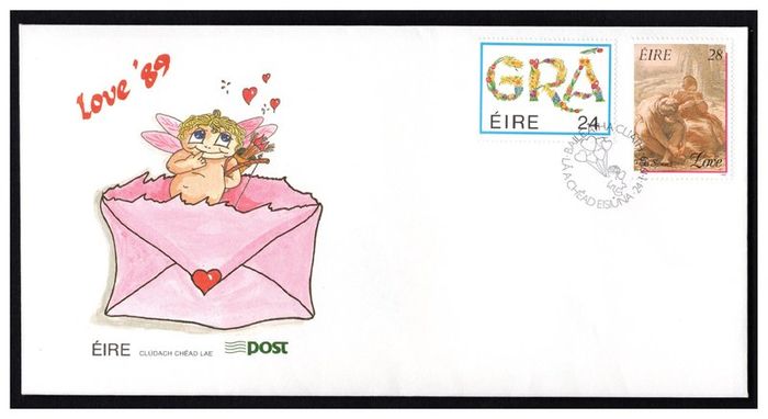 1989 Ireland Love Commemorative Stamps An Post First Day Cover (FDC)