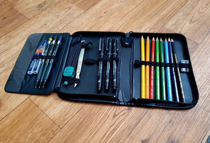Artist Pencil Case with Drawing & Colouring Supplies